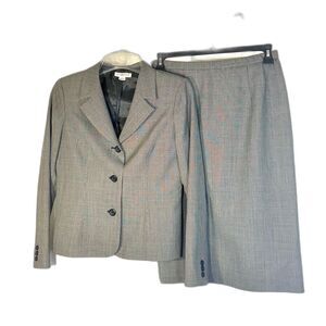 Pendleton vintage Classic Gray Blazer and Skirt Set size 8 Made in USA